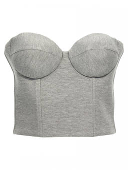 GIUSEPPE DI MORABITO - Grey Top Cropped Bustier (M)