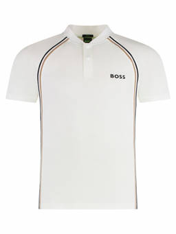 Boss - White Striped Logo Polo T-Shirt