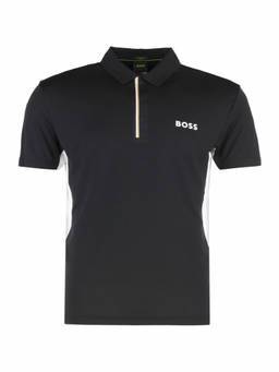 Boss - Black Logo Striped Polo T-Shirt (XS)