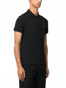 AMI Paris - Black Logo Polo T-Shirt