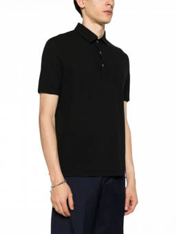 Drumohr - Black Polo T-Shirt With Logo