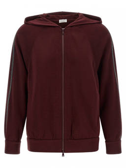 Brunello Cucinelli - Maroon Solid Hood Sweatshirt