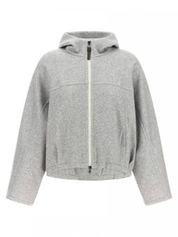 Brunello Cucinelli - Grey Solid Hood Sweatshirt (L)
