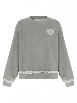 Ganni - Grey Logo Round Neck Sweatshirt