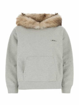 PRADA - Grey Solid Hood Sweatshirt