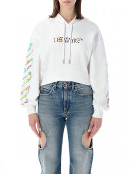 OFF-WHITE - White Floral Hood Sweatshirt (M)