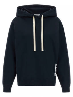 Jil Sander - Blue Comfort Logo Hoodie