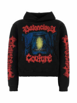 Balenciaga - Black Graphic Logo Hoodie