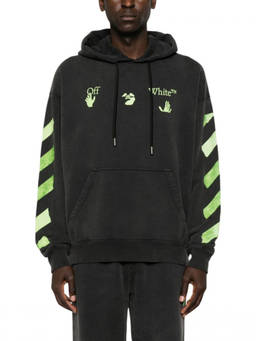 OFF-WHITE - Black Relaxed Logo Hoodie