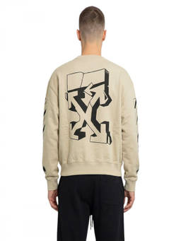 OFF-WHITE - Light Beige Relaxed Sweatshirt