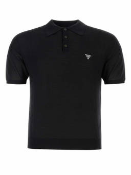 PRADA - Black Logo Polo T-Shirt