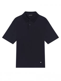 EMPORIO ARMANI - Navy Blue Logo Polo T-Shirt