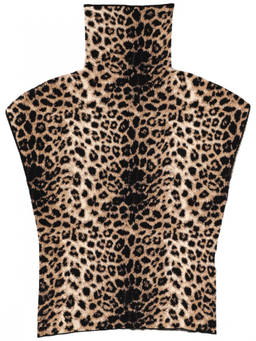 Circus Hotel - Leopard Animal Print Turtle Neck Top