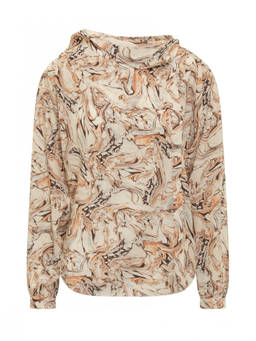 Isabel Marant - Beige Abstract Cowl Neck Top (XS)