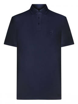 Giorgio Armani - Blue Solid Shirt Collar Polo T-Shirt