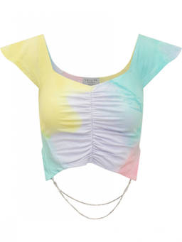 Collina Strada - Multicolour Printed V Neck T-Shirt (L)