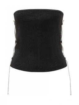 GIUSEPPE DI MORABITO - Black Solid Strapless Top (M)