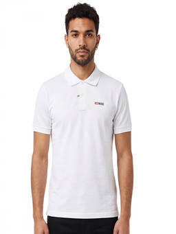 Diesel - White Slim Logo Polo T-Shirt