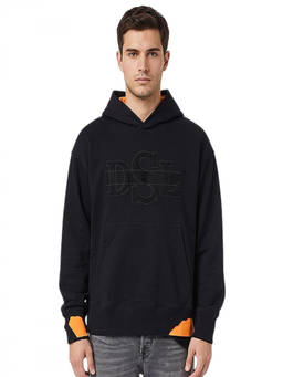 Diesel - Black Relaxed Logo Hoodie (XXS)