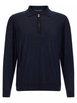 Kiton - Blue Solid Shirt Collar Polo T-Shirt