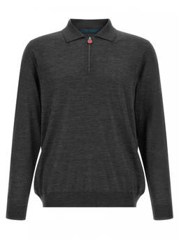 Kiton - Grey Solid Shirt Collar Polo T-Shirt