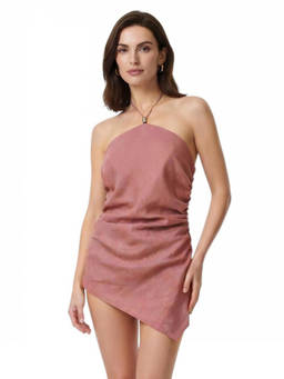 Semicouture - Brown Solid Halter Neck Top (XS)