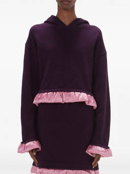 JW Anderson - Purple Cropped Hoodie (XS)