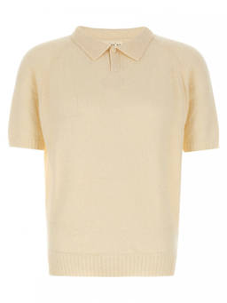 Ma'ry'ya - White Boucl Polo T-Shirt (L)