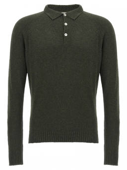 Ma'ry'ya - Green Boucl Cotton Polo T-Shirt