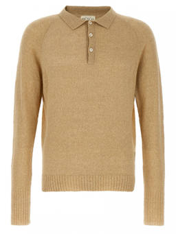 Ma'ry'ya - Beige Boucl Cotton Polo T-Shirt (2XL)