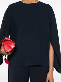 Erika Cavallini Semi-Couture - Navy Blue Cady Texture Blouse