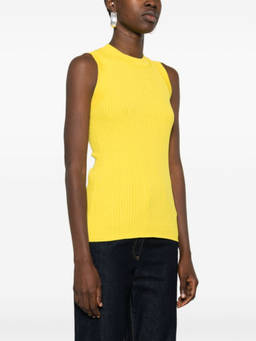 Sportmax - Yellow Ribbed Cotton Tank Top (L)