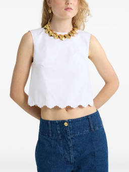 Patou - White Poplin Crop Top (M)