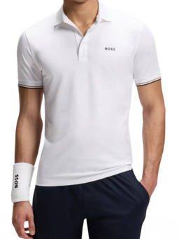 Boss - White Logo Shirt Collar Polo T-Shirt