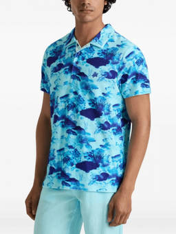 Vilebrequin - Blue Printed Shirt Collar Polo T-Shirt (XL)