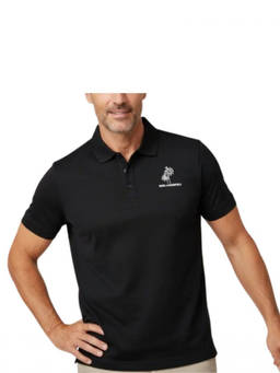 Karl Lagerfeld - Black Logo Shirt Collar Polo T-Shirt