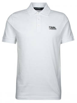 Karl Lagerfeld - White Logo Shirt Collar Polo T-Shirt (M)