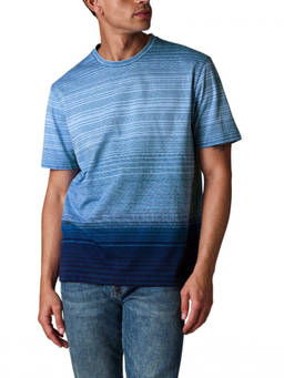 Ps By Paul Smith - Blue Stripes Crew Neck Polo T-Shirt