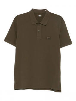 C.P. Company - Green Solid Shirt Collar Polo T-Shirt (M)