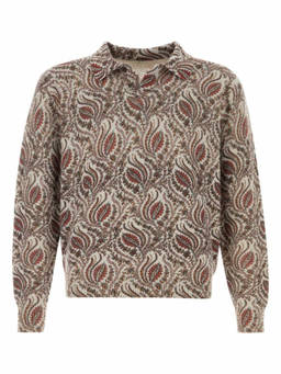 Etro - Beige Paisley Shirt Collar Polo T-Shirt (L)