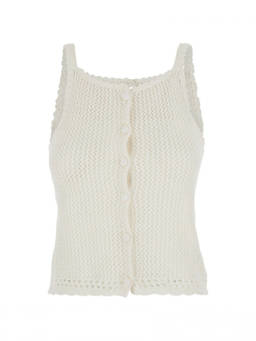 Dunst - Ivory Solid Scoop Neck Top (M)