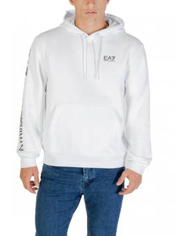 EA7 Emporio Armani - White Graphic Logo Hoodie