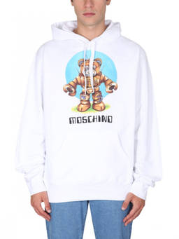 Moschino - White Graphic Logo Hoodie