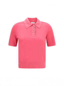 Burberry - Pink Solid Shirt Collar Polo T-Shirt