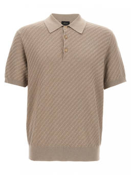 Brioni - Beige Knitted Polo T-Shirt