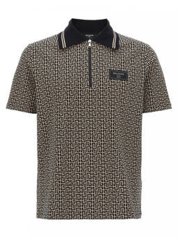 BALMAIN - Black white Pb Polo T-Shirt