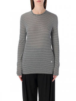 Tom Ford - Black Crew Neck Striped Top (XS)