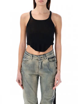 Rick Owens - Black Round Neck Crop Top