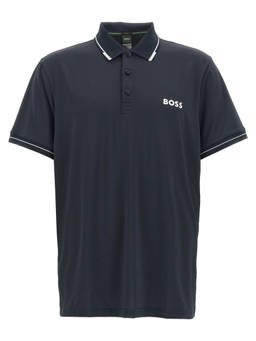 Boss - Blue Logo Shirt Collar Polo T-Shirt