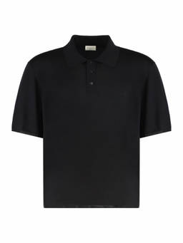 Saint Laurent - Black Solid Shirt Collar Polo T-Shirt